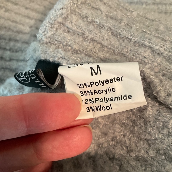 Lillusory Light Blue‎ Oversized Turtleneck Sweater Sz M Wool Blend Warm Chunky - Picture 6 of 7